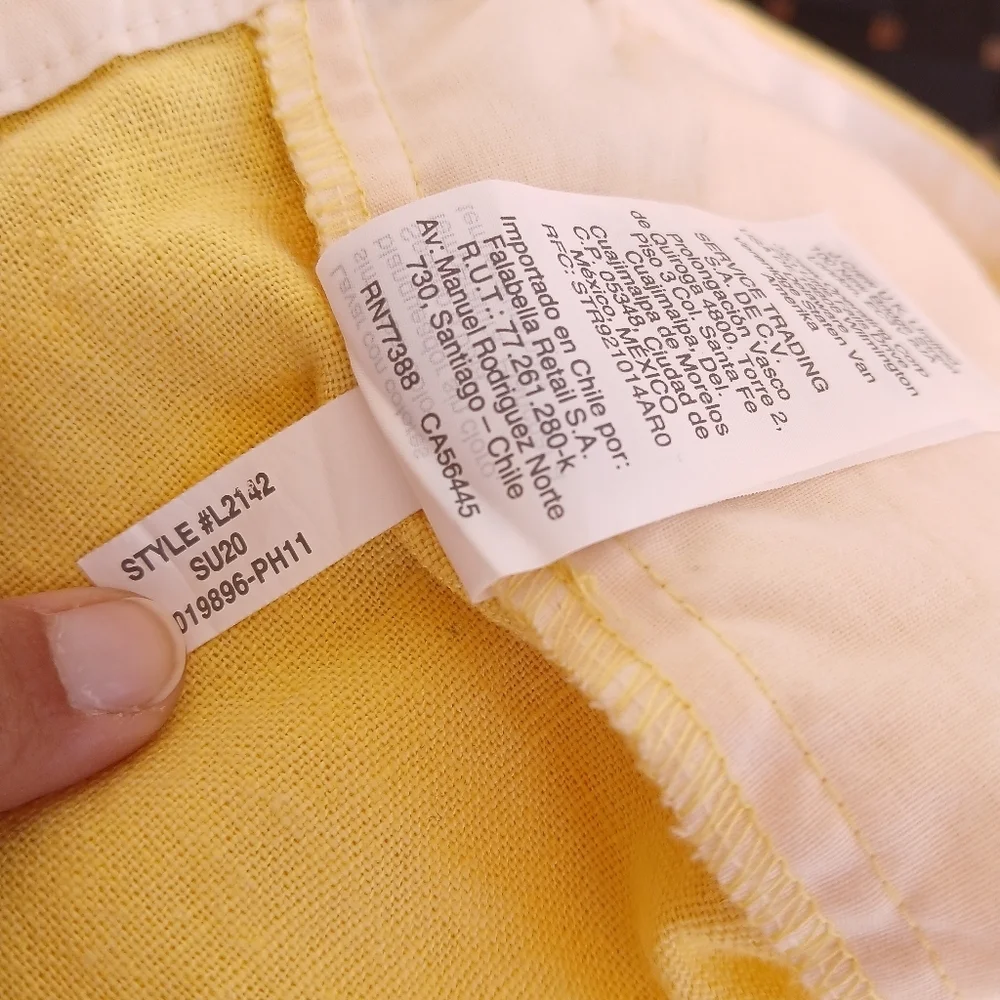 J. Crew Linen Yellow Scalloped Hem Shorts - Picture 8 of 8
